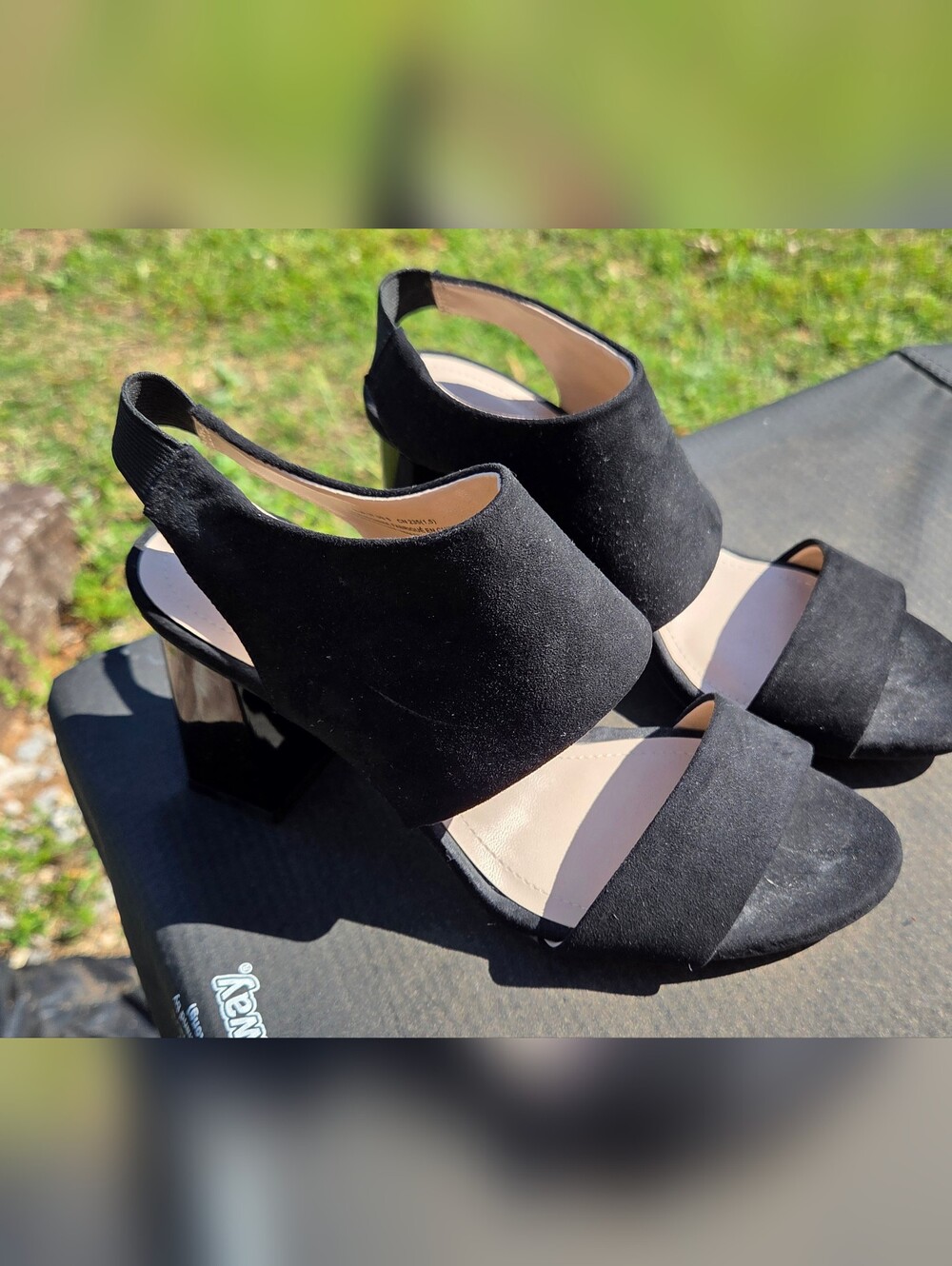 H&M Black Open-Sling Block Heel Sandals